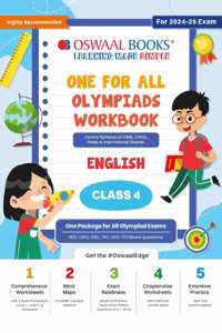 Oswaal One For All Olympiad Workbook Class 4 English for 2024-25 Exam
