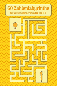 60 Zahlenlabyrinthe für Vorschulkinder im Alter von 3-5