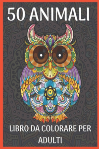 50 Animali Libro da colorare per adulti
