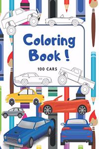 100 Cars Colorig Book