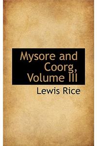 Mysore and Coorg, Volume III