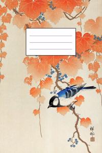 Kohlmeise auf Paulownia Ast: Designer Notizbuch, Tagebuch für Künstler, Japan Notebook, Notizheft etwa A5 (15,3 x 22,9 cm), liniert mit Motiv: "Kohlmeise auf Paulownia Ast" von 