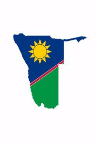The Flag of Namibia Overlaid on The Map of the African Nation Journal