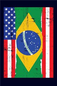 Brazilian American Flag Notebook