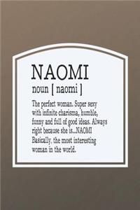 Naomi Noun [ Naomi ] the Perfect Woman Super Sexy with Infinite Charisma, Funny and Full of Good Ideas. Always Right Because She Is... Naomi