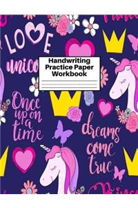 Handwriting Practice Paper Workbook