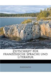 Zeitschrift für französische Sprache und Literatur