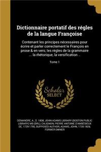 Dictionnaire portatif des régles de la langue Françoise