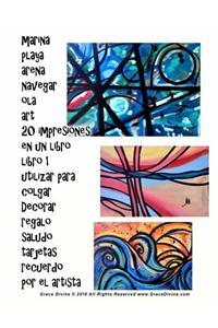 marina playa arena navegar ola art 20 impresiones en un libro libro 1 utilizar para colgar Decorar regalo saludo tarjetas recuerdo por el artista Grace Divine