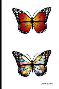 Journal Daily: Butterflies of the World, Lined Blank Journal Book, Writing Journal,150 Pages,6 X 9 (15.24 X 22.86 CM), Durable Softco
