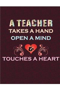 A teacher takes a hand