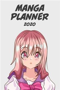 Manga planner 2020 [pink hair girl ] plain background] [weekly] [6x9]