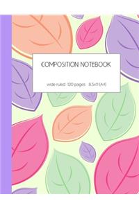 Composition notebook wide ruled 120 pages 8.5x11 (A4)