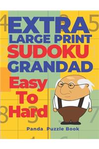 Extra Large Print SUDOKU Grandad Easy To Hard