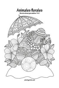 Animales florales libro para colorear para adultos 1 & 2