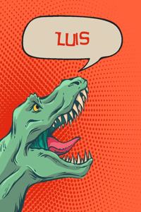 Luis: Personalized Dino Isometric Dot Paper Notebook 120 Pages 6x9