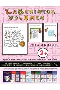 Ejercicios con laberintos para niños de tres años (Laberintos - Volumen 1)