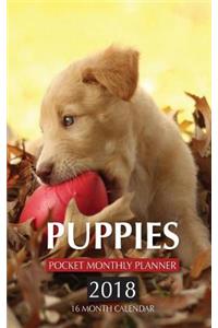 Puppies Pocket Monthly Planner 2018