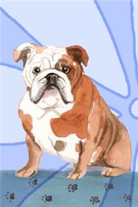 Bullet Journal Notebook for Dog Lovers, English Bulldog Sitting Pretty 2