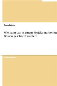 Wie kann das in einem Projekt erarbeitete Wissen geschützt werden?