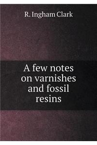 A Few Notes on Varnishes and Fossil Resins