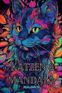 Katzen mit Mandalas - Malbuch für Erwachsene. Wunderschöne Malvorlagen