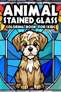 Animal stained glass coloring book for kids