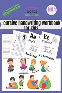 cursive handwriting workbook for kids beginners