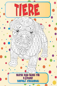 Muster Malbücher für Mädchen - Mandala Stressabbau - Tiere