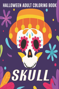Halloween Adult Coloring Book Skull