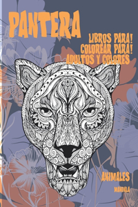 Libros para colorear para adultos y colores - Mandala - Animales - Pantera