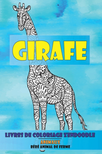 Livres de coloriage Zendoodle - Bébé animal de ferme - Animaux - Girafe