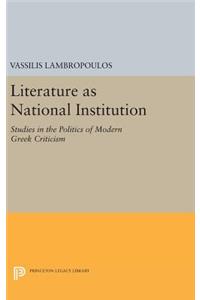 Literature as National Institution