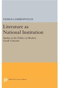 Literature as National Institution