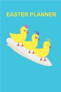 Easter Planner Cute Yellow Chicks on Surfboard