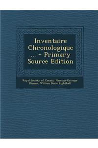 Inventaire Chronologique ...