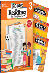 180 Days Reading, Math, Writing, & Language Grade 3: 4-Book Set