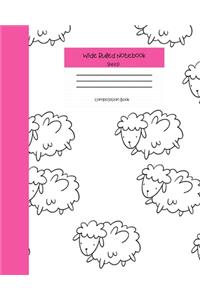 Wide Ruled Sheep Notebook Composition Book