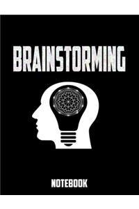 BRAINSTORMING Notebook - Large (8.5 x 11 inches) - 120 Pages- Black Cover