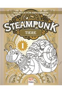 Steampunk Tiere 1 - Malbuch für Erwachsene