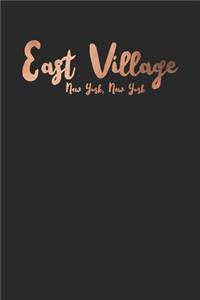 Rose Gold East Village NYC Notebook 120 Pages Lined