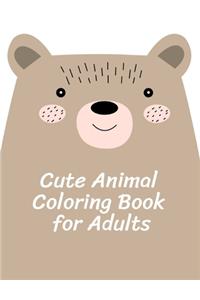 Cute Animal Coloring Book for Adults