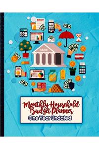 Monthly Household Budget Planner - One Year Undated