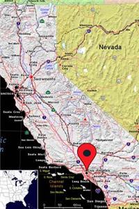 L A Los Angeles, California Pinned on a Map Journal