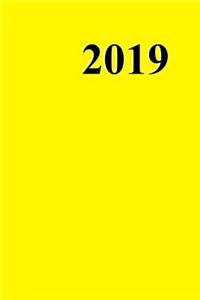2019 Weekly Planner Yellow Color Simple Plain Yellow 134 Pages