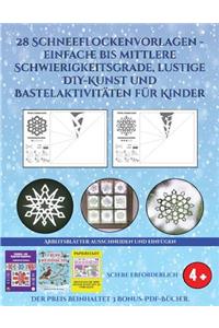 Arbeitsblätter ausschneiden und einfügen (28 Schneeflockenvorlagen - einfache bis mittlere Schwierigkeitsgrade, lustige DIY-Kunst und Bastelaktivitäten für Kinder)
