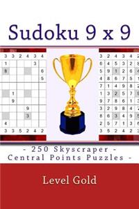 Sudoku 9 X 9 - 250 Skyscraper - Central Points Puzzles - Level Gold: 9 X 9 Pitstop Vol. 114 Sudoku for Your Mood