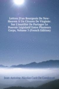 Lettres D'un Bourgeois De New-Heaven A Un Citoyen De Virginie: Sur L'inutilite De Partager Le Pouvoir Legislatif Entre Plusieurs Corps, Volume 3 (French Edition)