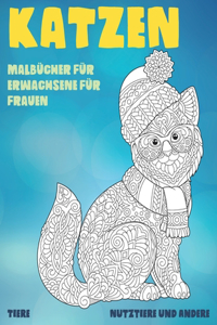 Malbücher für Erwachsene für Frauen - Nutztiere und andere - Tiere - Katzen