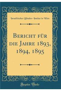 Bericht FÃ¼r Die Jahre 1893, 1894, 1895 (Classic Reprint)